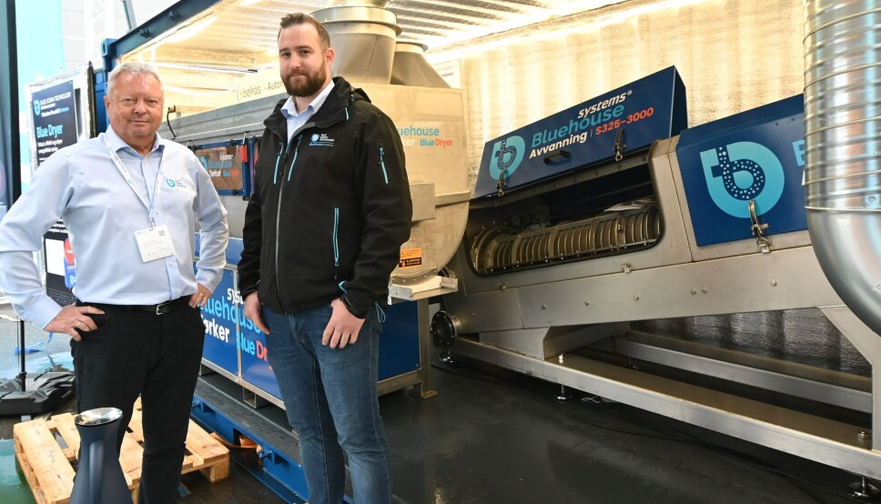 Hans Runshaug (t.v.) under HavExpo. Runshaug sier i Blue Ocean Technology sitt høringssvar at næringslivet skades for hver dag som går med forslaget om grunnrenteskatt. Foto: Pål Mugaas Jensen