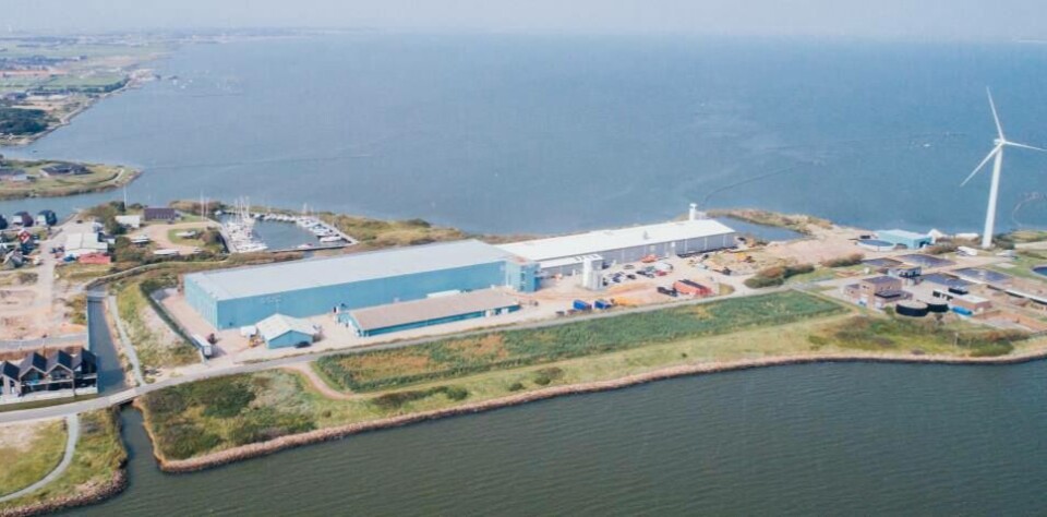 Det er ved dette anlegget til Atlantic Sapphire i Hvide Sande ved Ringkjøbing i Danmark at brann har medført store ødeleggelser. Foto: Atlantic Sapphire. Det er ved dette anlegget til Atlantic Sapphire i Hvide Sande ved Ringkjøbing i Danmark at brann har medført store ødeleggelser. Foto: Atlantic Sapphire.
