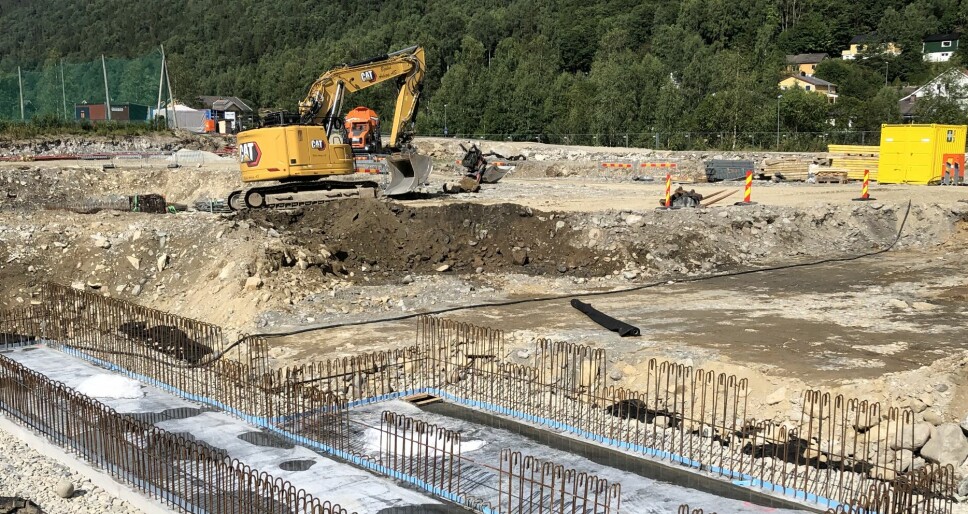 Total Betong har startet betongarbeidet på anlegget som skal produsere ørret.