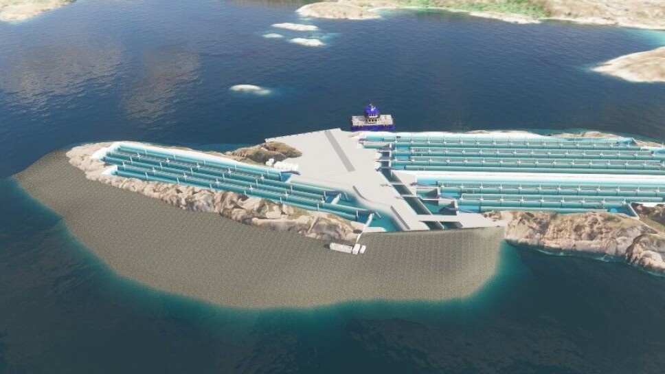 Illustrasjon av anlegget på Lille Indre Rosøy. Illustrasjon av anlegget på Lille Indre Rosøy.