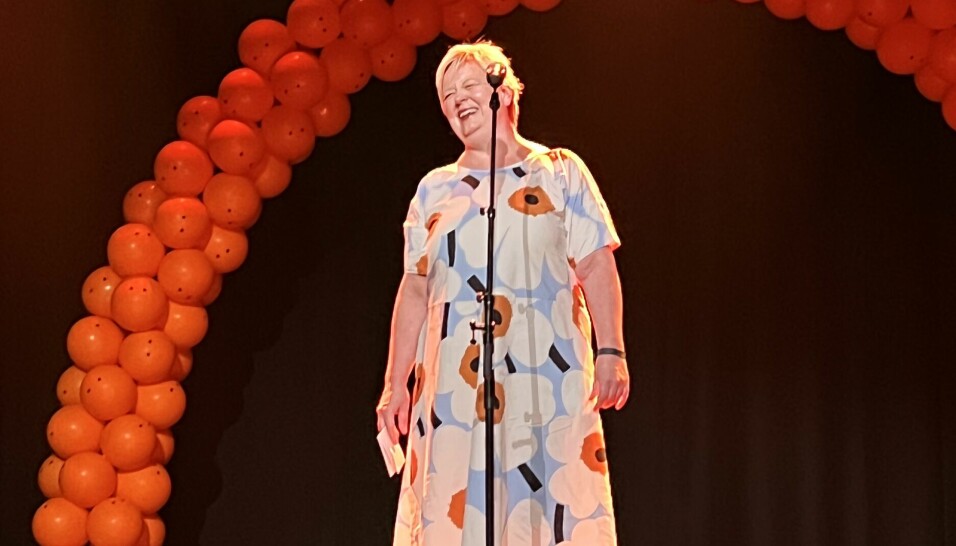 Eva Kristoffersen fra Egil Kristoffersen & Sønner var en av kveldens talere under festmiddagen
