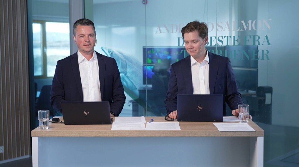 Finansdirektør Bjarne Martinsen og adm.dir Martin Rasmussen presenterte status for Andfjord Salmon