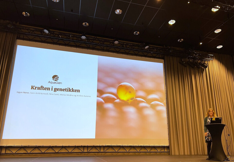 Denne uken presenterte seniorforsker og produktsjef Ingun Næve resultatene i den viktige publikasjonen ”Kraften i genetikken” på HAVBRUK22 arrangert av FHF. Denne uken presenterte seniorforsker og produktsjef Ingun Næve resultatene i den viktige publikasjonen ”Kraften i genetikken” på HAVBRUK22 arrangert av FHF.