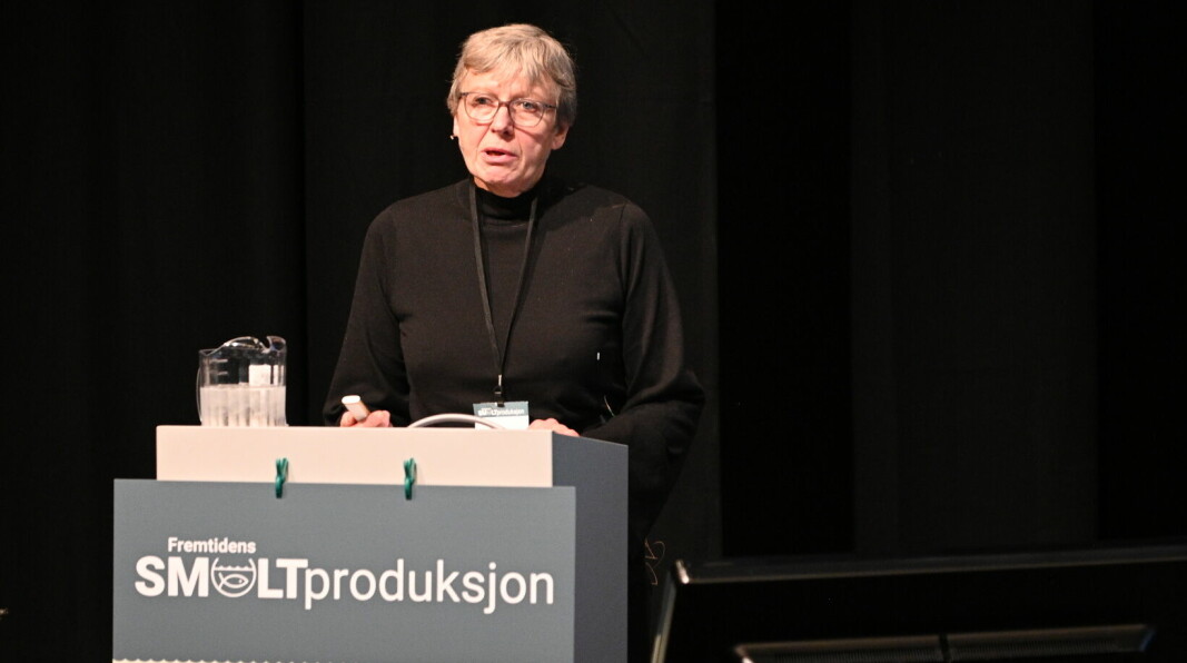 Aud Skrudland, fagdirektør i Mattilsynet tok for seg det nye dyrehelseregelverket under Nofima og Sunndal Næringsselskap syvende Smoltkonferanse om resirkulering av vann i akvakultur på Sunndalsøra, 26 oktober 2022.