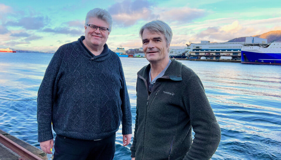 Helge Bjordal i Nagelld sammen med Eldar Lien i Searas på Laksevåg i Bergen.
