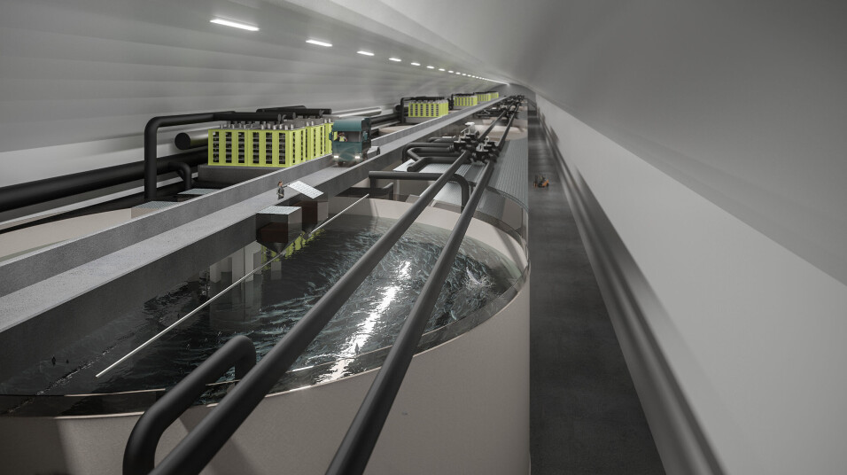 Illustrasjon av slik man ser for seg det skal bli inne i en tunnel.