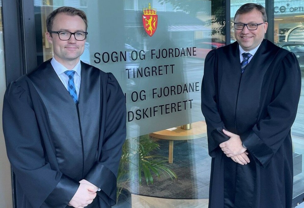 Erik Staurset Andresen (t.v.) og Bjarte Aambø, fotografert i forbindelse med den fire dager lange rettssaken i Sogn og Fjordane Tingrett. Erik Staurset Andresen (t.v.) og Bjarte Aambø, fotografert i forbindelse med den fire dager lange rettssaken i Sogn og Fjordane Tingrett.