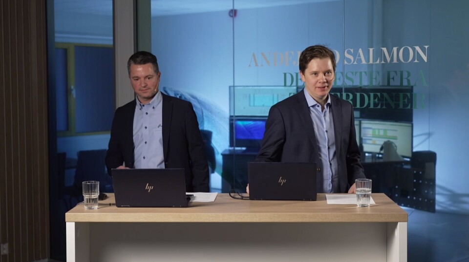 CFO Bjarne Martinsen og CEO Martin Rasmussen under Q3-fremleggelsen fredag 2 desember. CFO Bjarne Martinsen og CEO Martin Rasmussen under Q3-fremleggelsen fredag 2 desember.