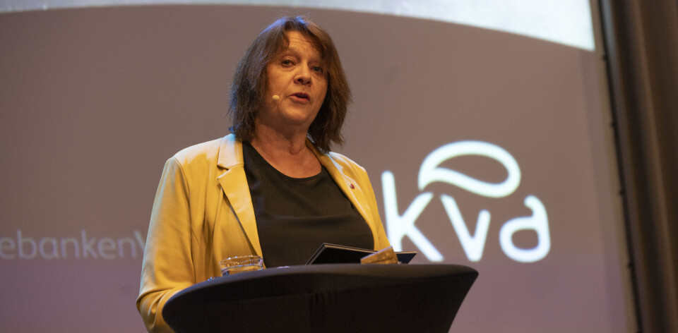 Kristina Sigurdsdottir Hansen (Ap) under Aqkva-konferansen i Bergen. Kristina Sigurdsdottir Hansen (Ap) under Aqkva-konferansen i Bergen.