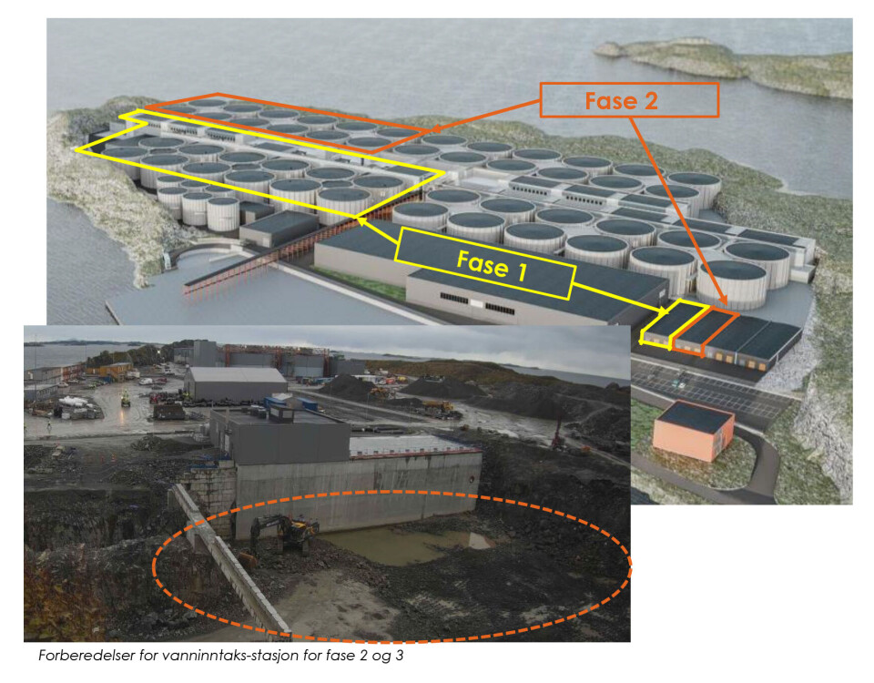 Videre planlagt utbygging av anlegget på Indre Harøy. Videre planlagt utbygging av anlegget på Indre Harøy.