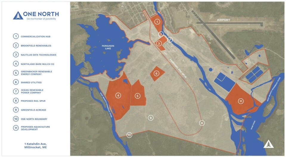 Et kart over den 1400 mål store One North-tomten og plasseringen til noen av leietakerne. Et kart over den 1400 mål store One North-tomten og plasseringen til noen av leietakerne.