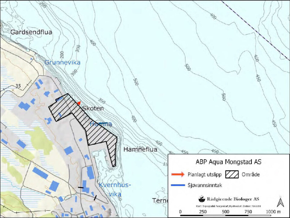 Den omsøkte nyetableringen vil skje på opparbeida areal innenfor næringsområde på Mongstad, som i Alver kommunes reguleringsplan er satt av til blant annet landbasert akvakultur Den omsøkte nyetableringen vil skje på opparbeida areal innenfor næringsområde på Mongstad, som i Alver kommunes reguleringsplan er satt av til blant annet landbasert akvakultur