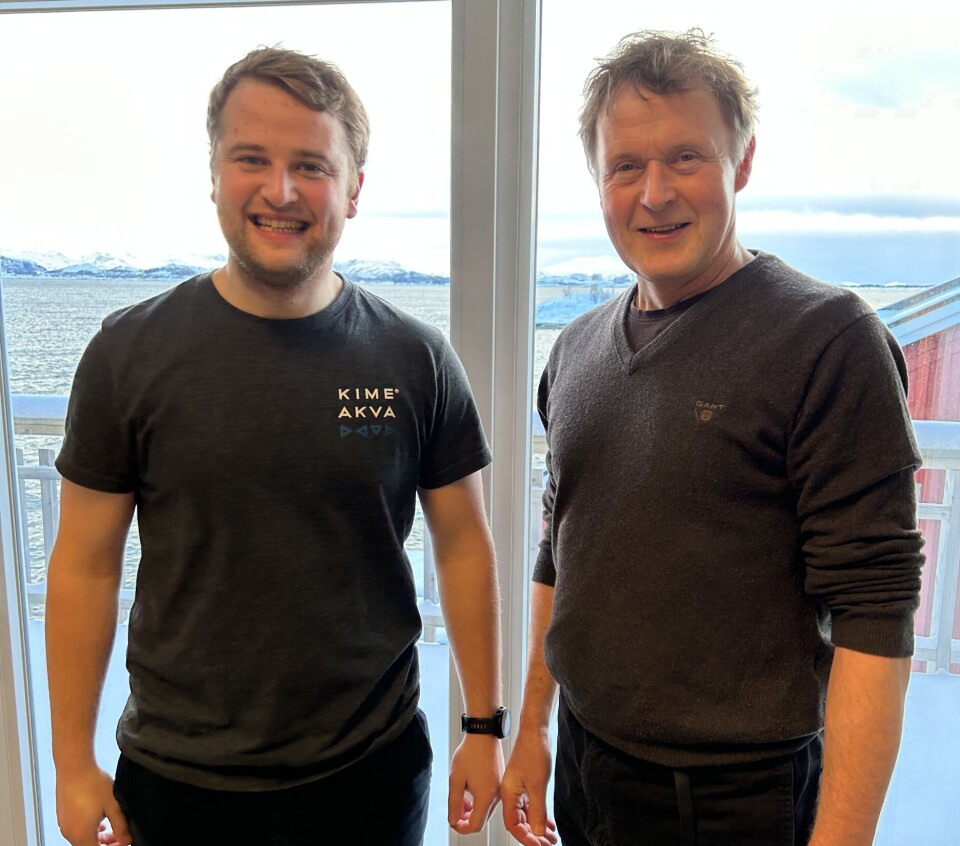 Johan Munch-Ellingsen (produksjonsleder settefisk i KIME Akva) og Anders Bergvik (daglig leder i Tomma Rensefisk) gleder seg til å komme i gang med den nye satsingen.