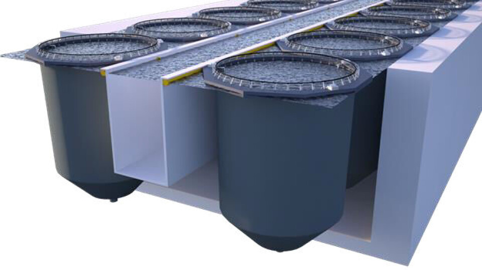 To parallelle merdrekker, som er 450 meter lang, 85 meter bred og 35 meter dyp, skal plasseres i et basseng utskutt i fjell.