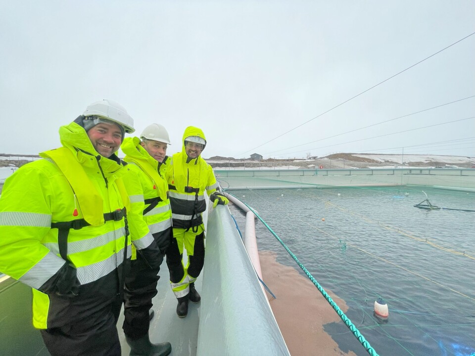 F.v. prosjektleder Tom Christian Dahl (Cflow), CMO Gunnar Hoff (Cflow) og prosjektdirektør Jostein Nilssen (Andfjord Salmon). F.v. prosjektleder Tom Christian Dahl (Cflow), CMO Gunnar Hoff (Cflow) og prosjektdirektør Jostein Nilssen (Andfjord Salmon).