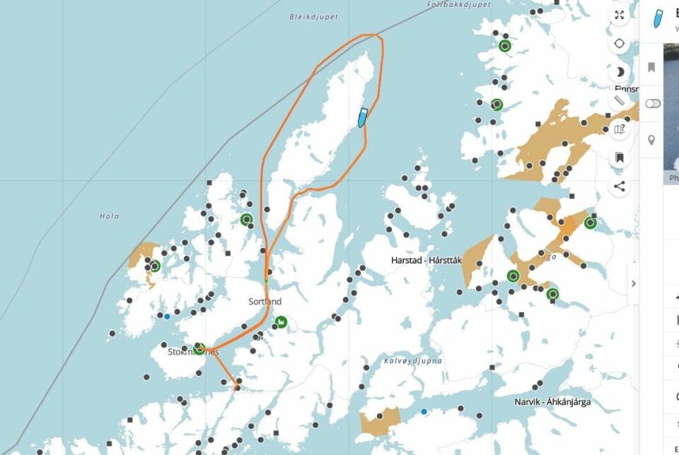 Brønnbåten «Bjørg Pauline» har vært og hentet laks hos Andfjord Salmon.