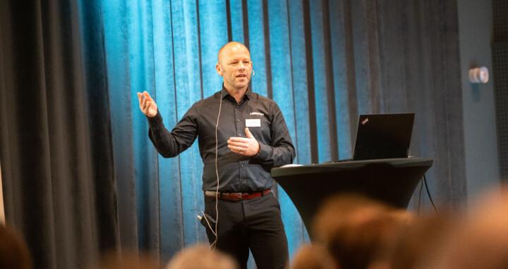 Svein Martinsen i Morefish under Risiko i landbasert oppdrett 2023.