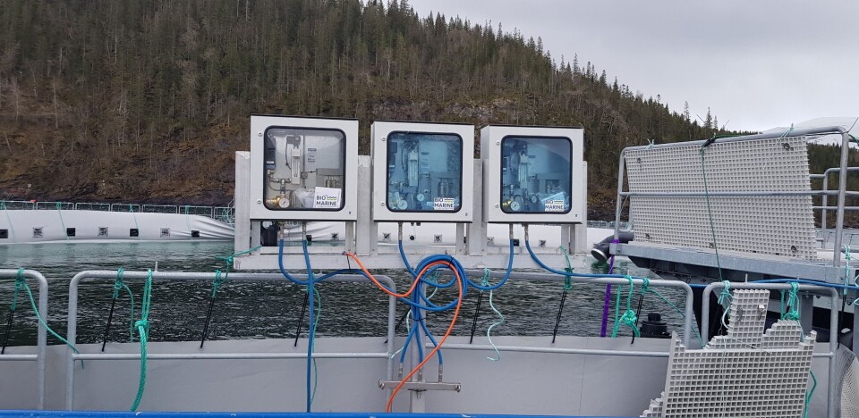 For opprettholdelse av høy produksjon og god fiskevelferd i lukkede merder, må i praksis all oksygen som fisken forbuker tilsettes. Foto: BioMarine