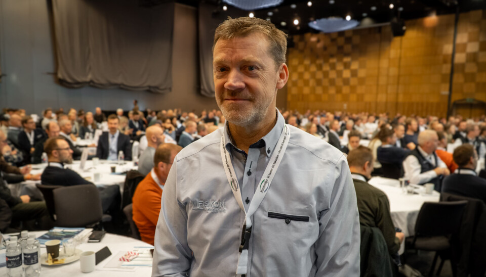 Jon Egil Hammeren, utviklingsleder i Maskon under en fullsatt Tekset-konferanse i Trondheim.
