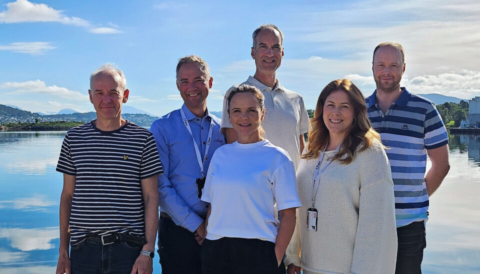 Store deler av organisasjonen er involvert i et prosjekt som dette. Fra kjerneteamet: (fra venstre) Kjetil Osborg - Project Manager, Tom Christian Dahl - Project Manager Digitalization, Siv Mari Sørnes - Supply Chain Project Manager, Johannes Bø - Senior Automation Engineer, Birgitte Refsnes - Biologist, Stig Andre Ness - Project Engineering Manager.