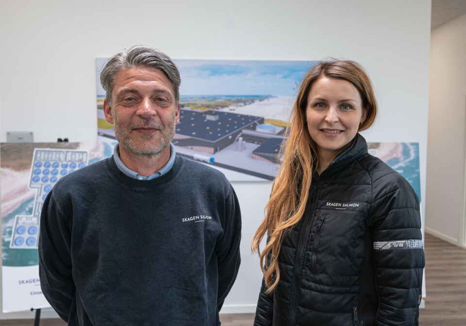 Produksjonsdirektør Dan Knudsen og Mathilde Kongerslev som jobber med salg- og markedsføring.