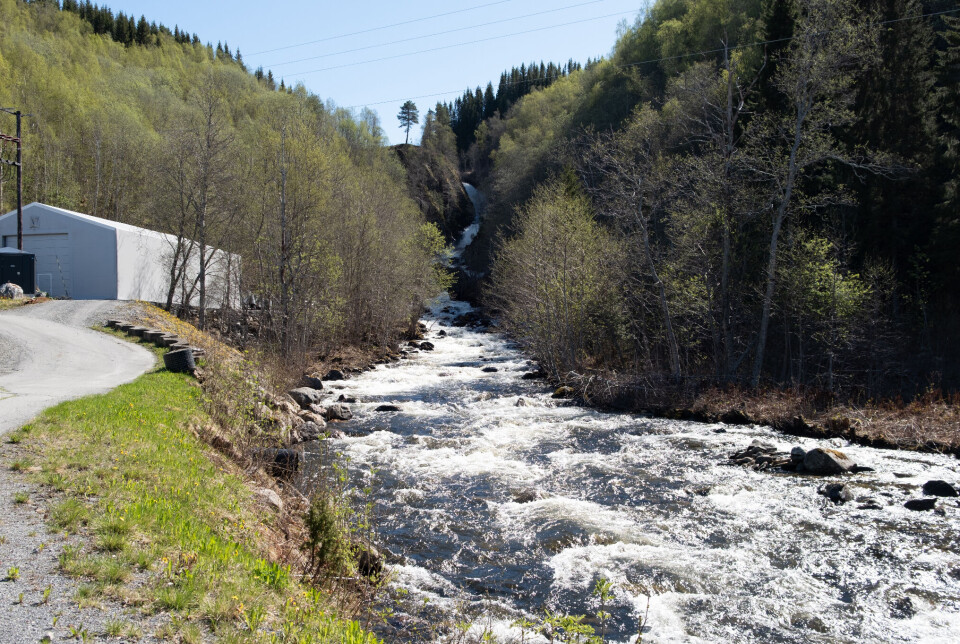 RAS og gjennomstrømsanlegget får vannet sitt fra Mølnelva som ligger like ved anlegget.