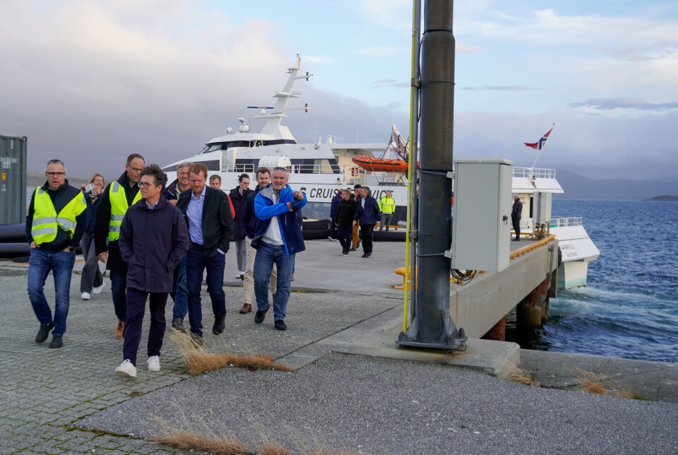 De besøkende på anlegget denne dagen tok sjøveien, med innleid hurtigbåt fra Ålesund sentrum.