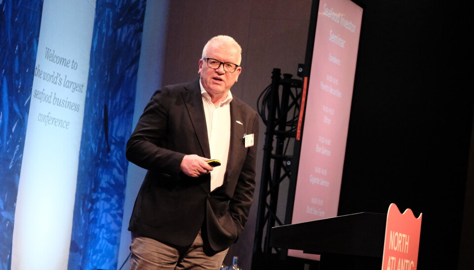 Vincent Erenst, CEO i The Kingfish Company, fortalte om selskapet på NASF-konferansen i Bergen.