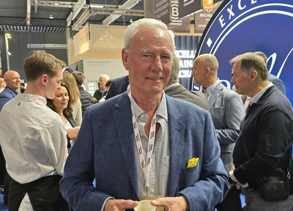 Gigante Salmon administrerende direktør Kjell Lorentsen på Seafood Expo i Barcelona.