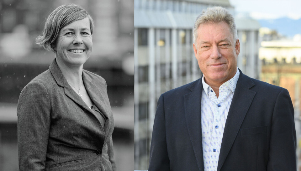 Fagsjef miljø og helse, Trude H. Nordli i Sjømat Norge og Kjetil Hestad, direktør for havbruk i Sjømatbedriftene.