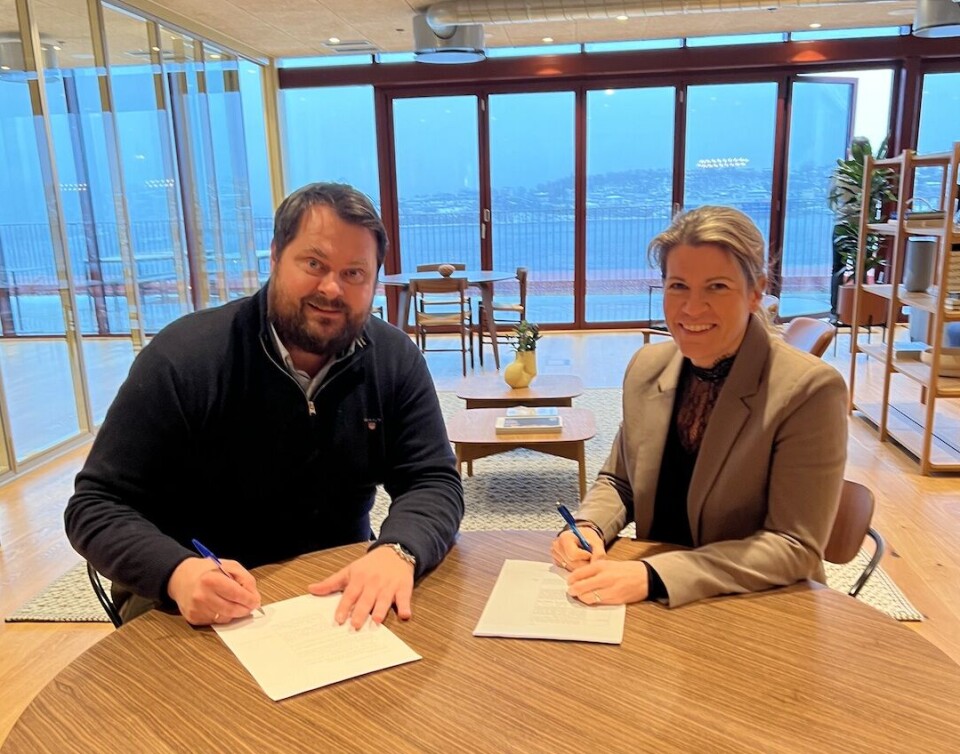 Håkon A. Berg, CEO i Salmon Evolution og Ingegjerd Eidsvik, CEO i Artec Aqua.