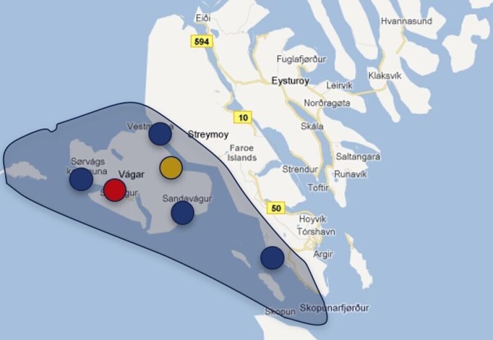Hiddenfjords lokaliteter på Færøyene ligger alle i samme fjordsystem. Klikk for større bilde.Illustrasjon: Hiddenfjord.