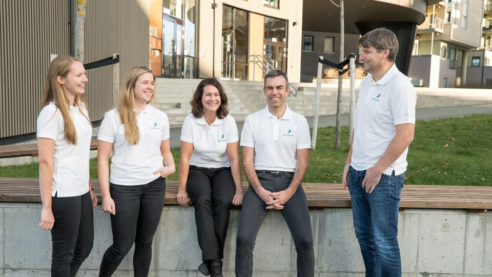 Deler av Nofitech teamet avbildet. Frå venstre prosjektleder Kristine Bøyum Riste, prosjektleder Fride Birkeland, Leder FoU Kari Attramadal Adm.dir Robert Hundstad, og gründer/senior prosjektleder Geir Løvik. Foto: Nofitech.